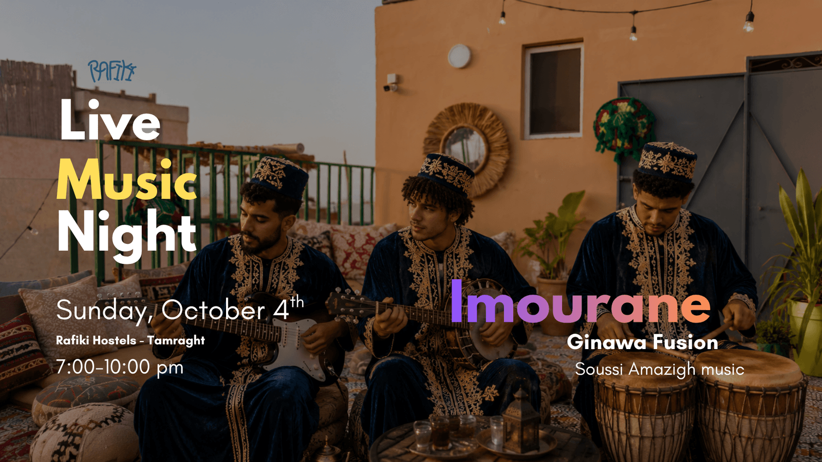 Amazigh Live Music Night with Imourane Band at Rafiki